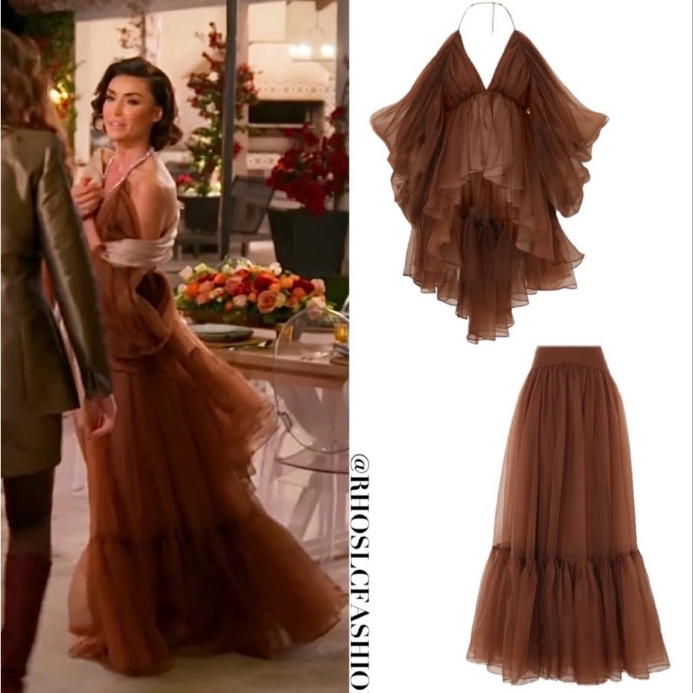 NWT Zimmermann Natura Billow Top & Skirt Set Brown Size AU1/US6